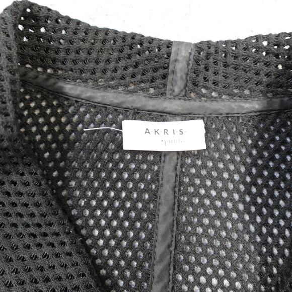 Akris Punto Blazer Womens 8 Mesh Open Knit Moto Zip Black Sheer Jacket - Picture 3 of 11